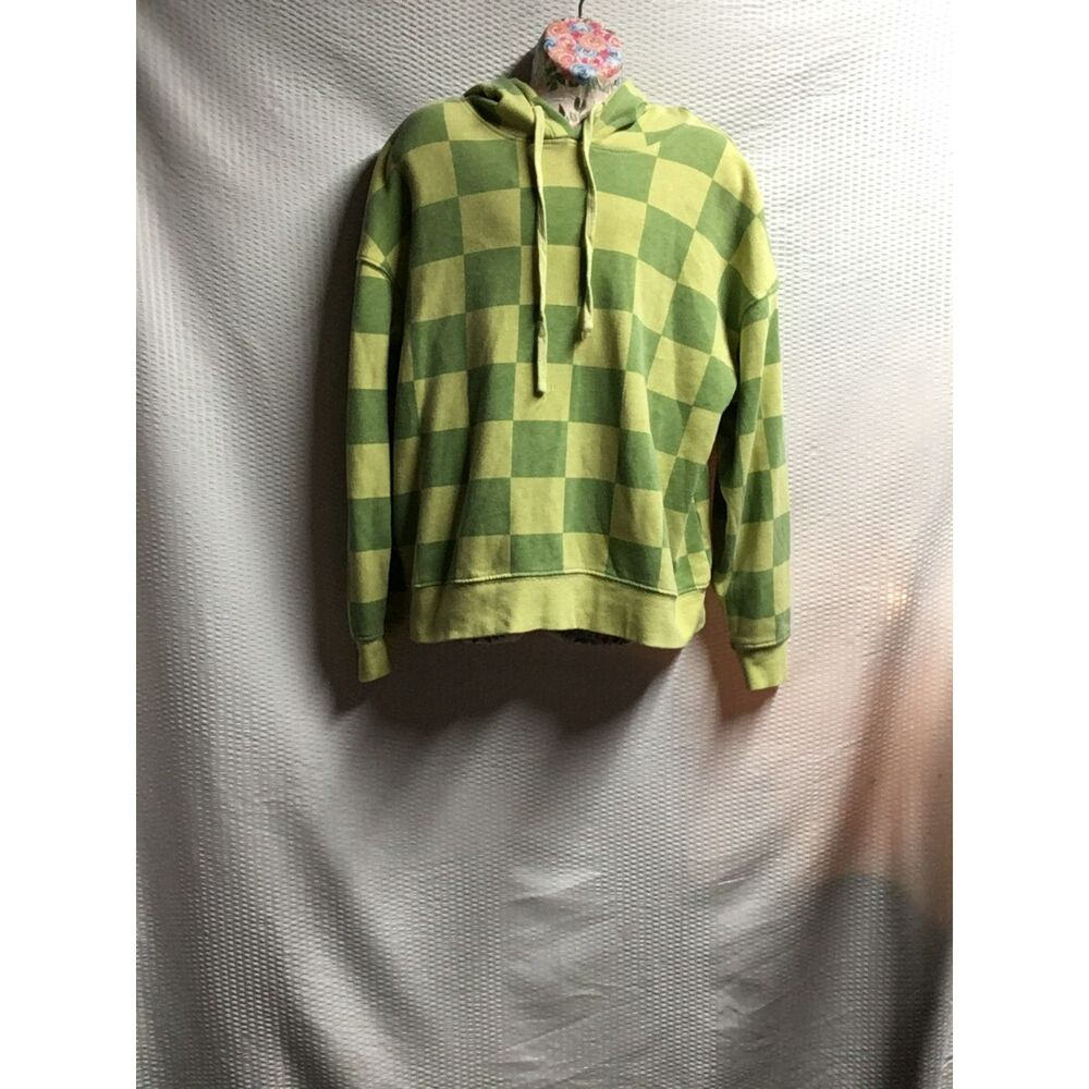 Stich & Pine Green Checkered Hoodie – Unisex Medium